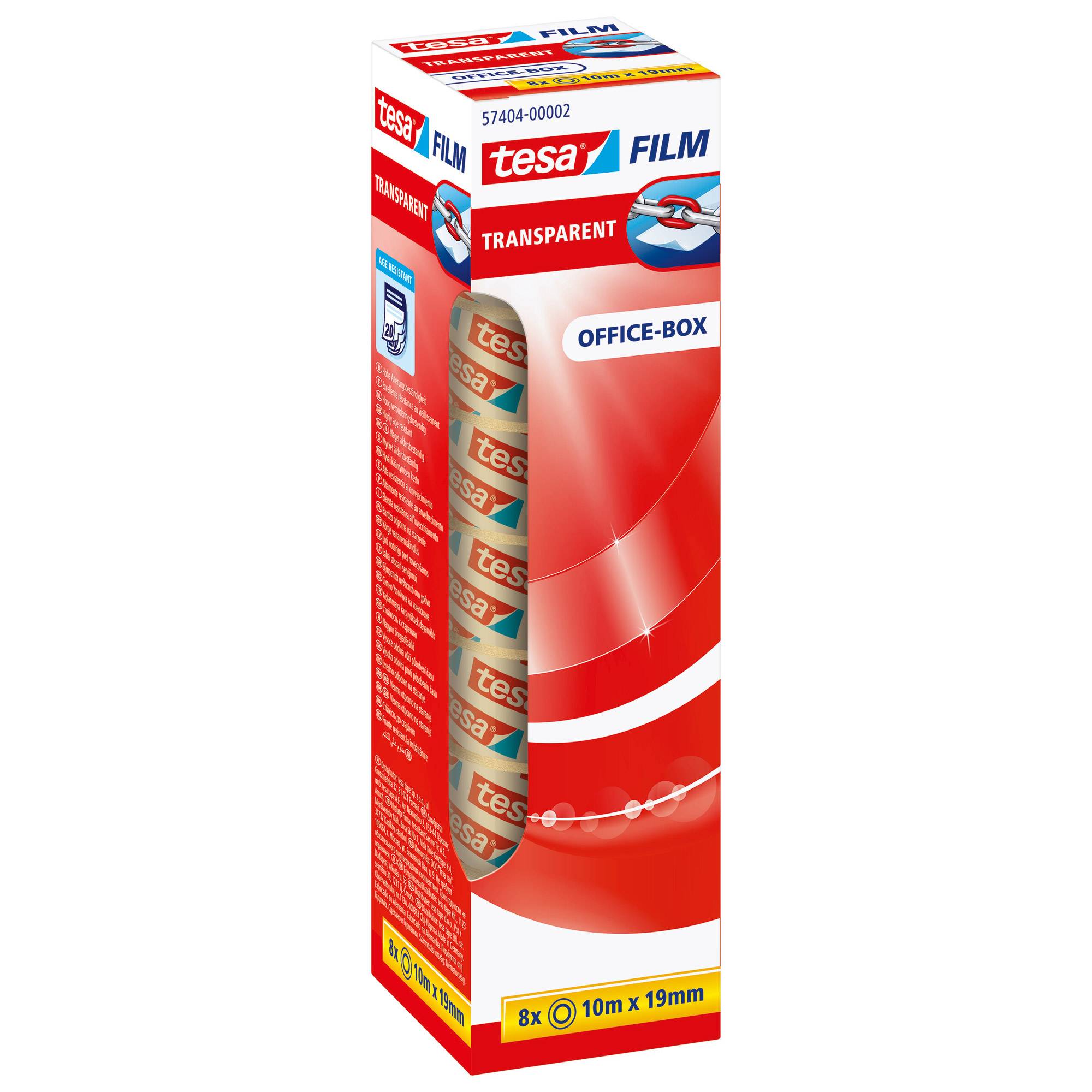 Tesafilm - Büro-Klebeband - 19 mm x 10 m - Polypropylenfolie - transparent (Packung mit 8)-7