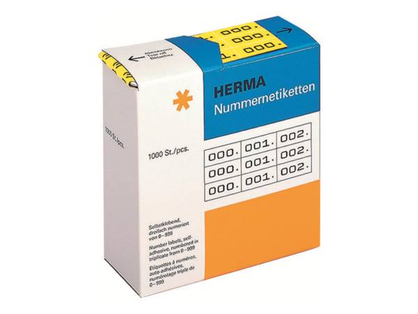 HERMA - Schwarz, Gelb - 10 x 22 mm 3000 Etikett(en) (1000 Bogen x 3)