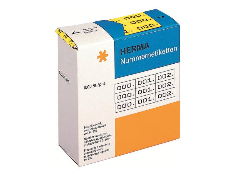 HERMA - Schwarz, Gelb - 10 x 22 mm 3000 Etikett(en) (1000 Bogen x 3)-0