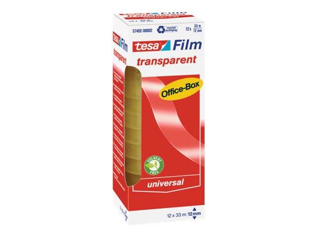 tesafilm transparent, 12 Rollen 33m : 12mm, Office Box-0