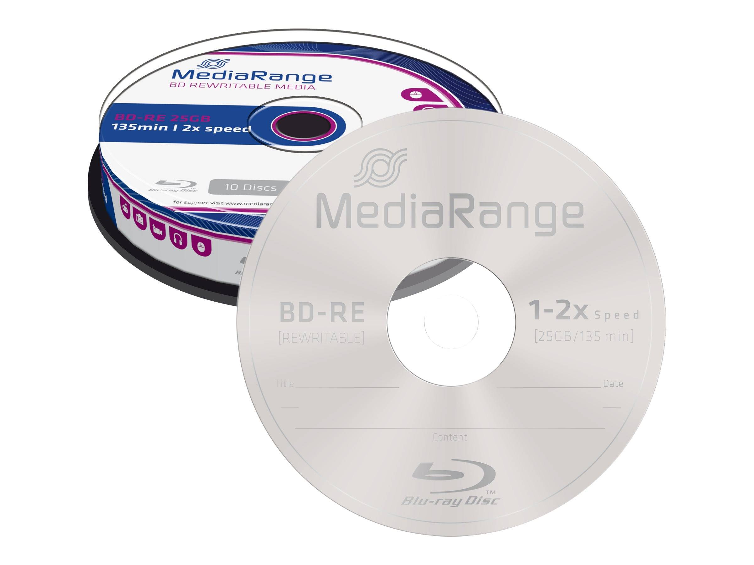 MediaRange - 10 x BD-RE - 25 GB 2x - Spindel-0