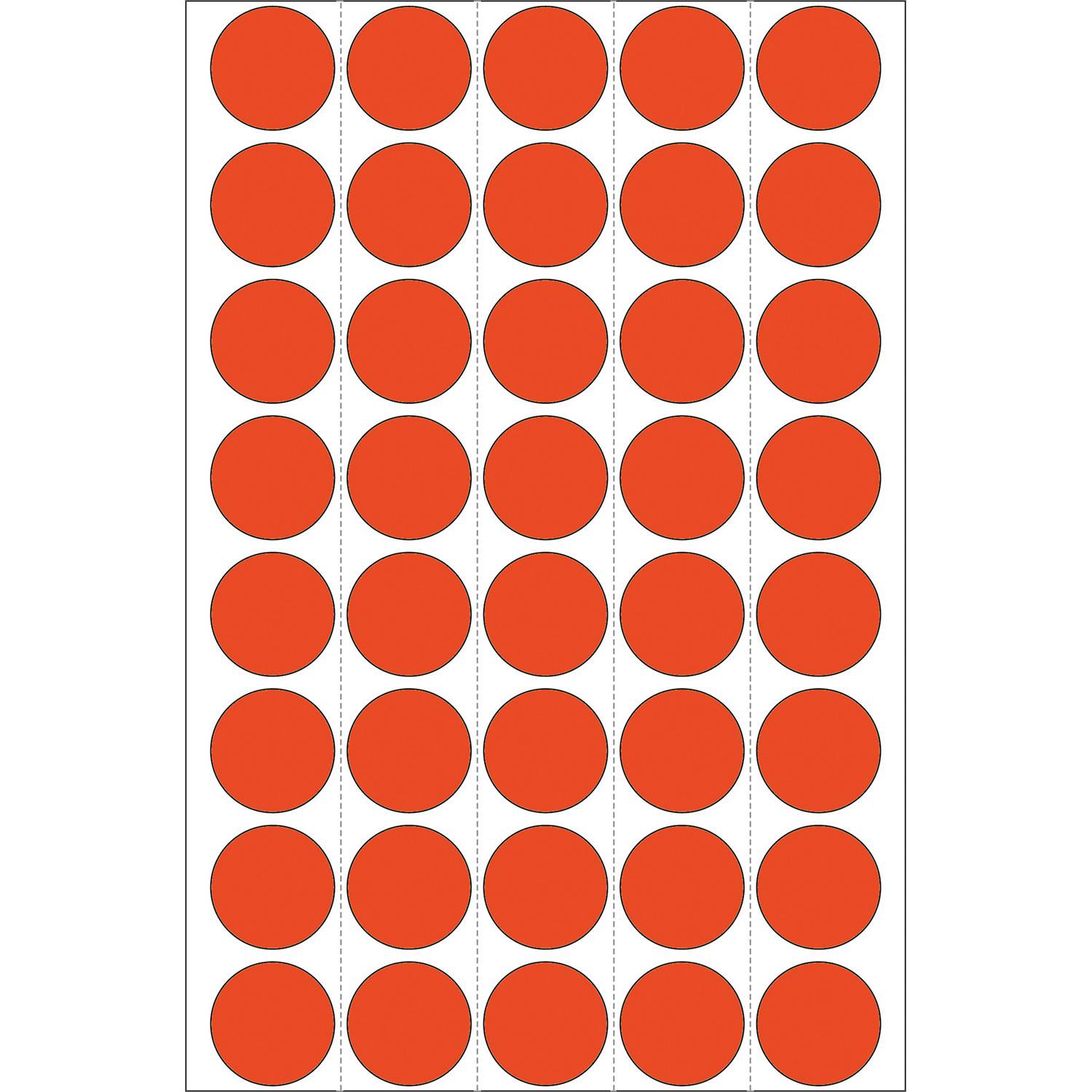 HERMA - Papier - matt - permanenter Klebstoff - Rot - 19 mm rund 1280 Etikett(en) (32 Bogen x 40)-7