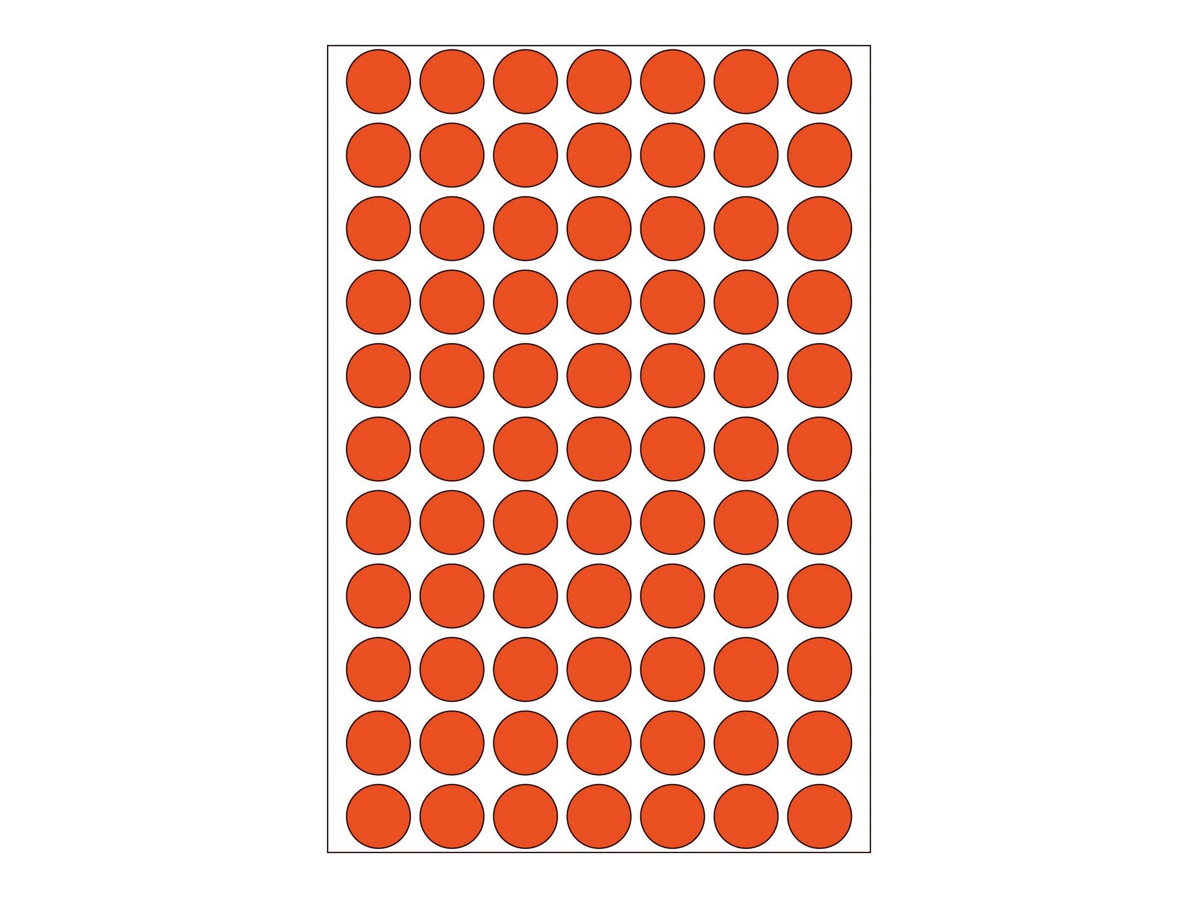 HERMA - Permanenter Klebstoff - Rot - 13 mm rund 2464 Etikett(en) (32 Bogen x 77)-5