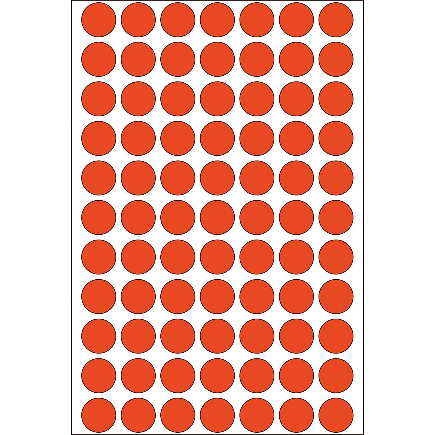 HERMA - Permanenter Klebstoff - Rot - 13 mm rund 2464 Etikett(en) (32 Bogen x 77)-7