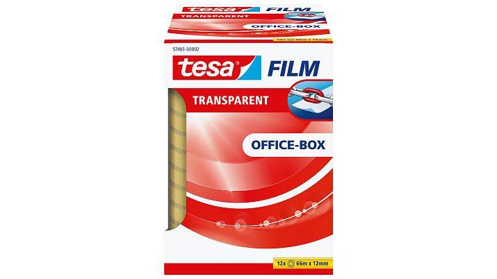 tesafilm transparent, 12 Rollen 66m : 12mm, Office Box-2
