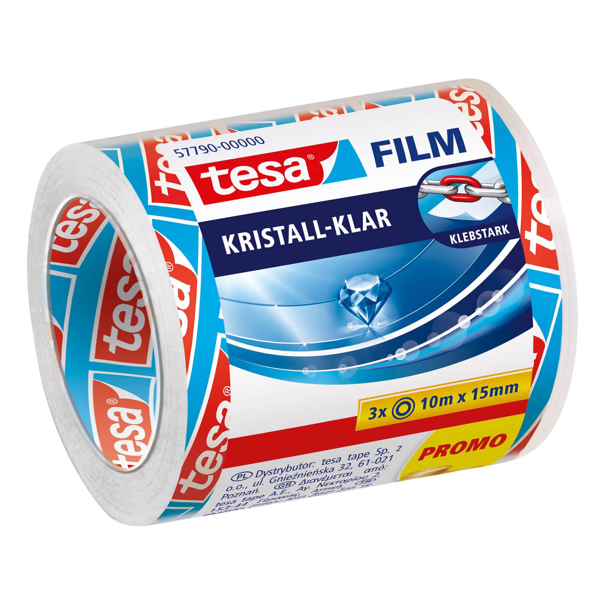 Tesafilm - Büro-Klebeband - 15 mm x 10 m - Polypropylenfolie - kristallklar (Packung mit 3)-1