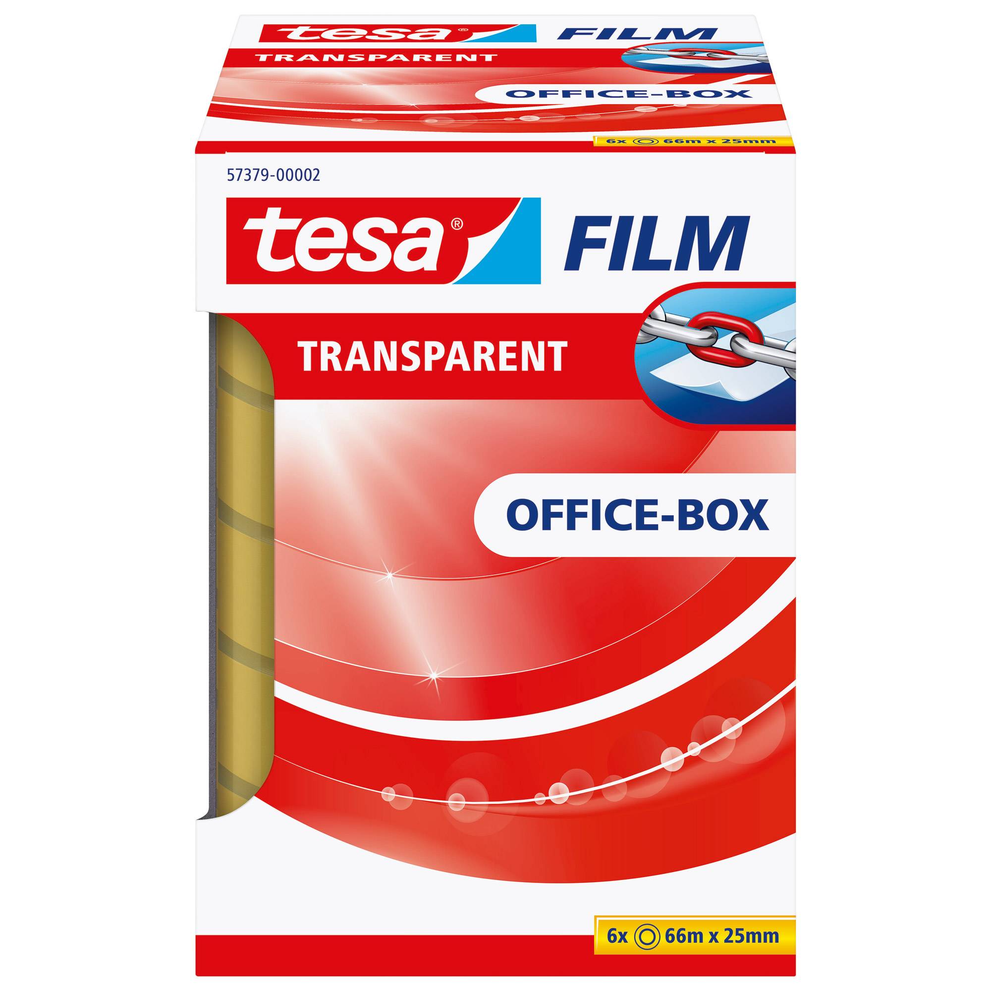 tesafilm transparent, 6 Rollen 66m : 25mm, Office Box-3