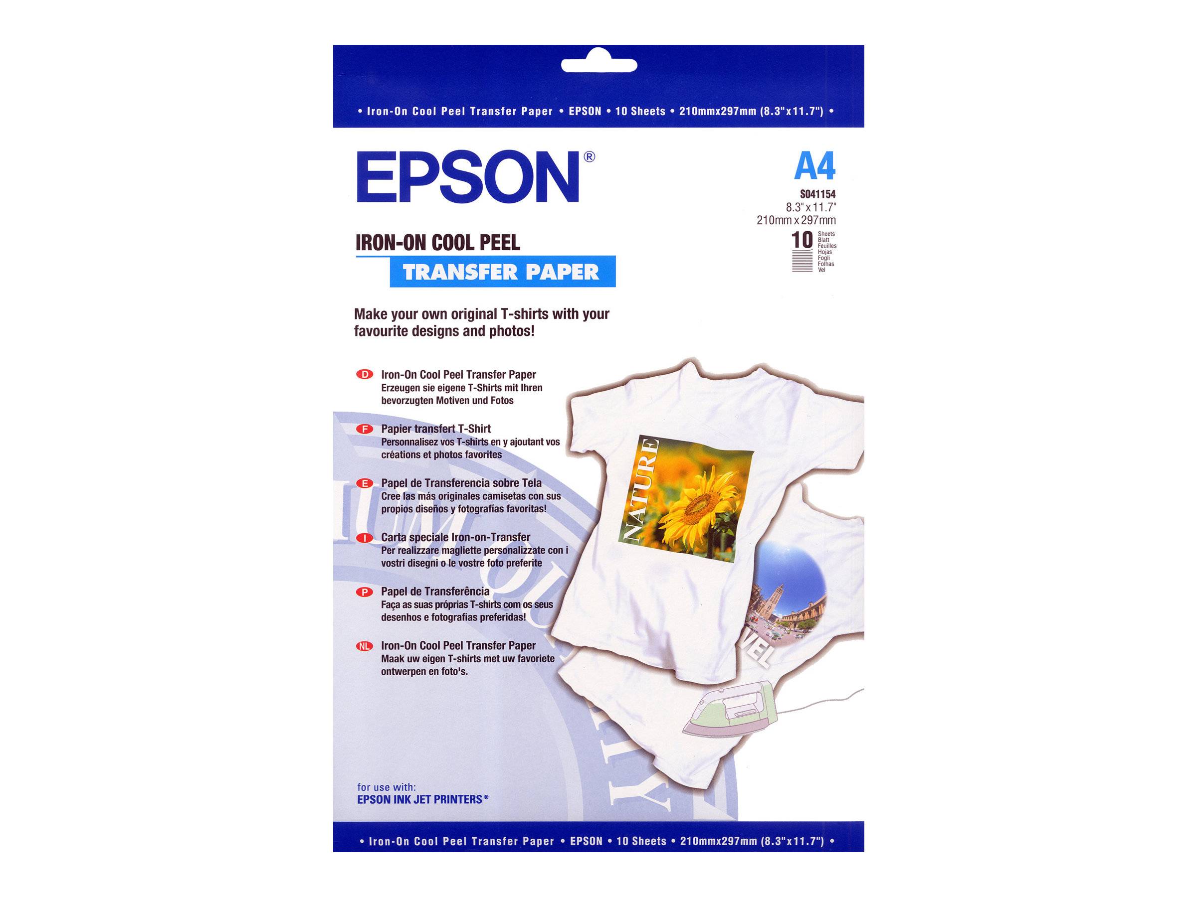 Epson Cool Peel T-Shirt - A4 (210 x 297 mm) 10 Stck. Transferpapier zum Aufbügeln-0