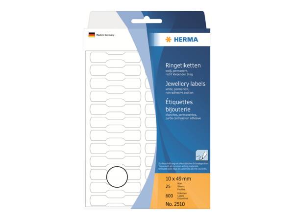 HERMA - Papier - selbstklebend - weiß - 10 x 49 mm 600 Etikett(en) (25 Bogen x 24)