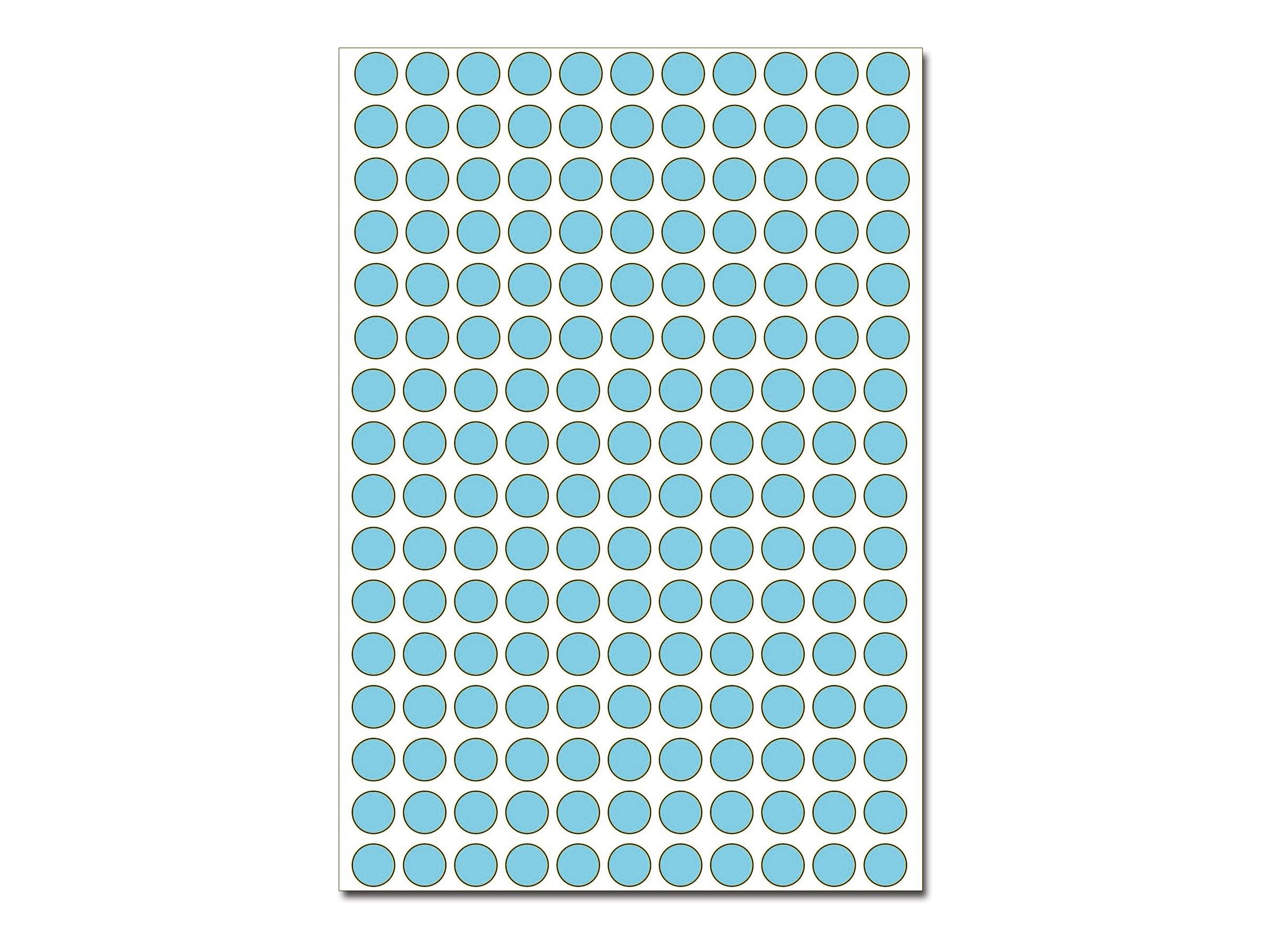 HERMA - Permanenter Klebstoff - Blau - 8 mm rund 5632 Etikett(en) (32 Bogen x 176)-5