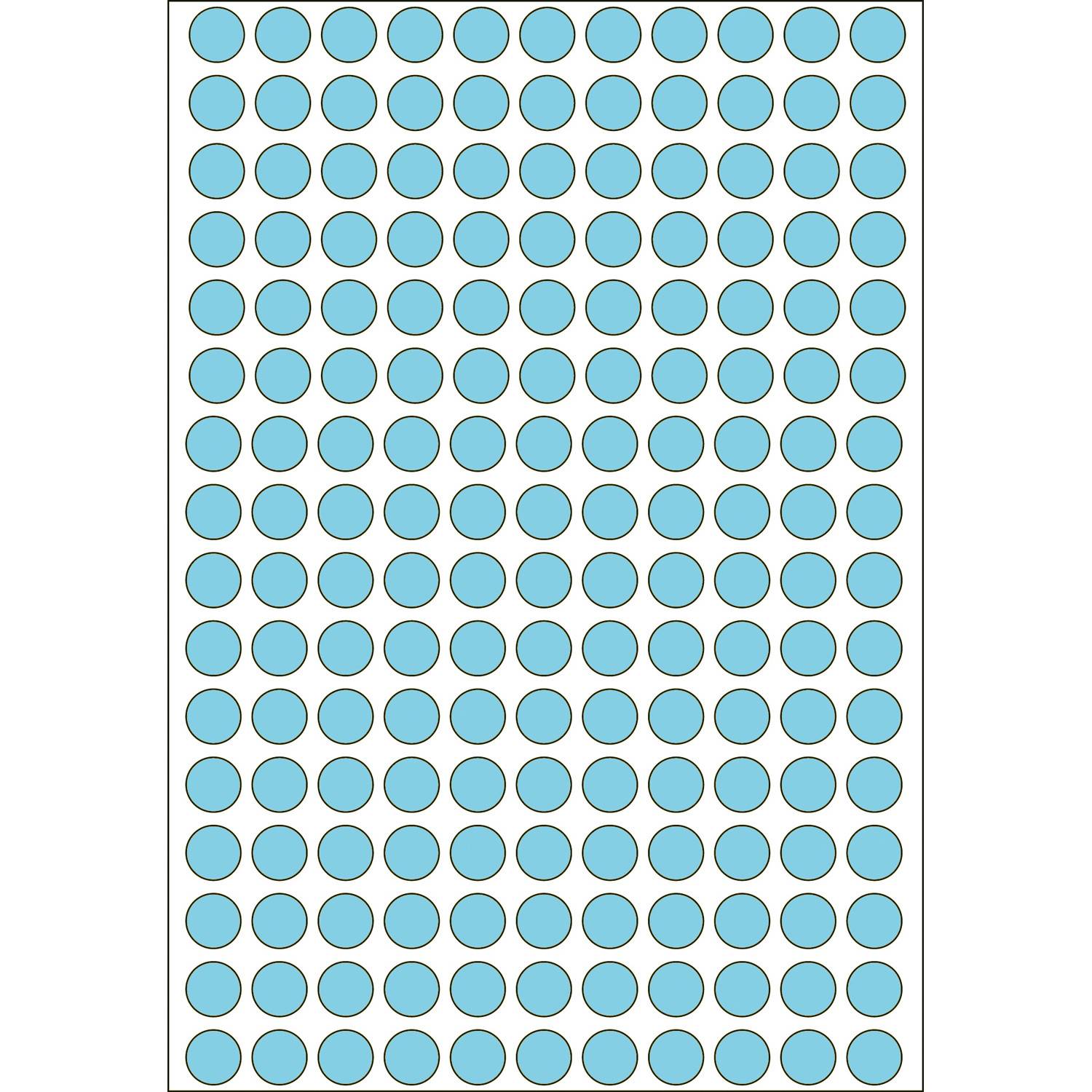 HERMA - Permanenter Klebstoff - Blau - 8 mm rund 5632 Etikett(en) (32 Bogen x 176)-7