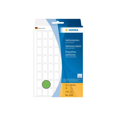 HERMA - Permanenter Klebstoff - grün - 12 x 18 mm 1792 Etikett(en) (32 Bogen x 56)-0