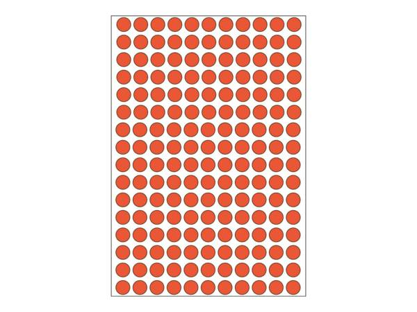 HERMA - Permanenter Klebstoff - Rot - 8 mm rund 5632 Etikett(en) (32 Bogen x 176)