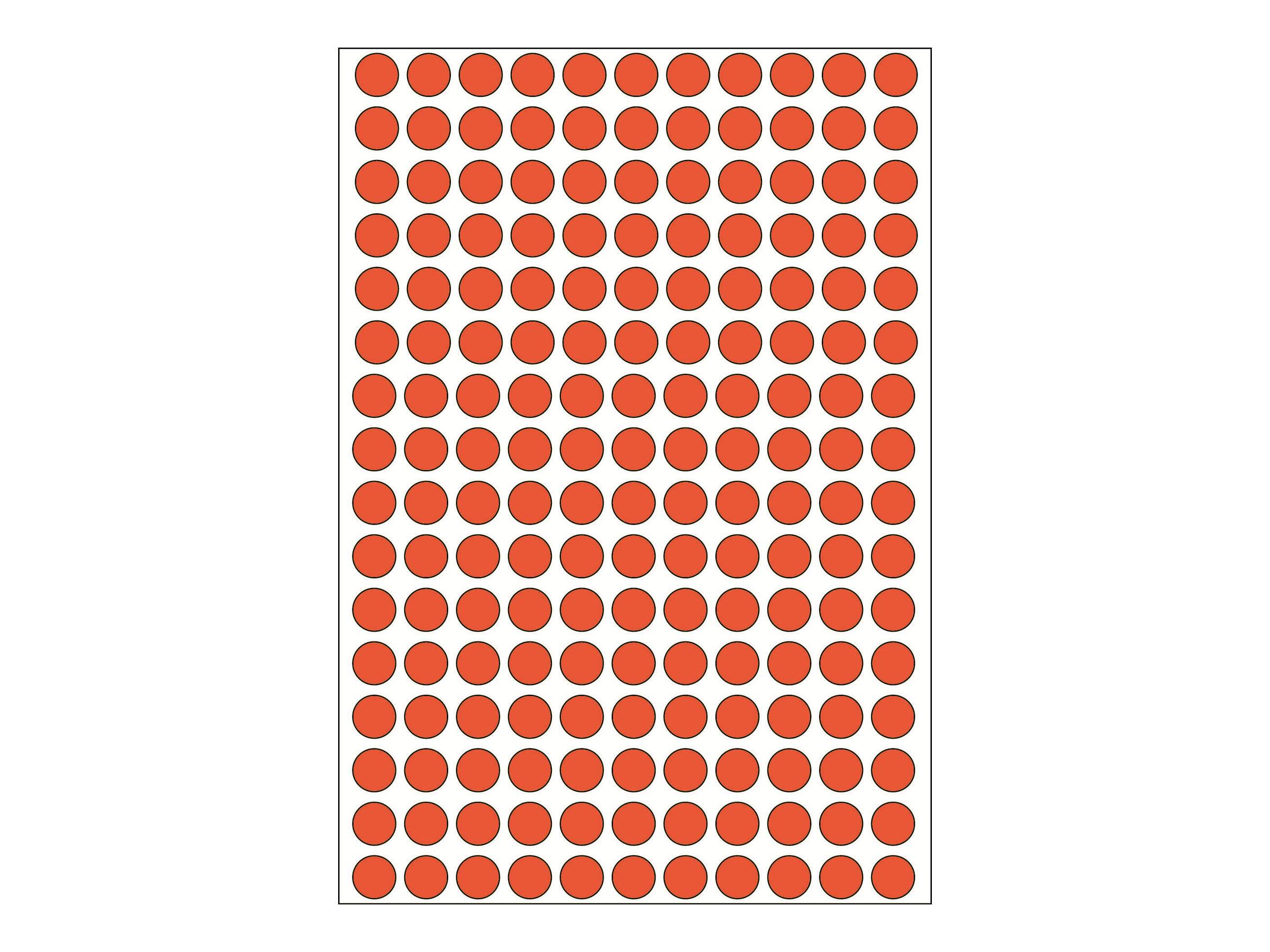HERMA - Permanenter Klebstoff - Rot - 8 mm rund 5632 Etikett(en) (32 Bogen x 176)-0