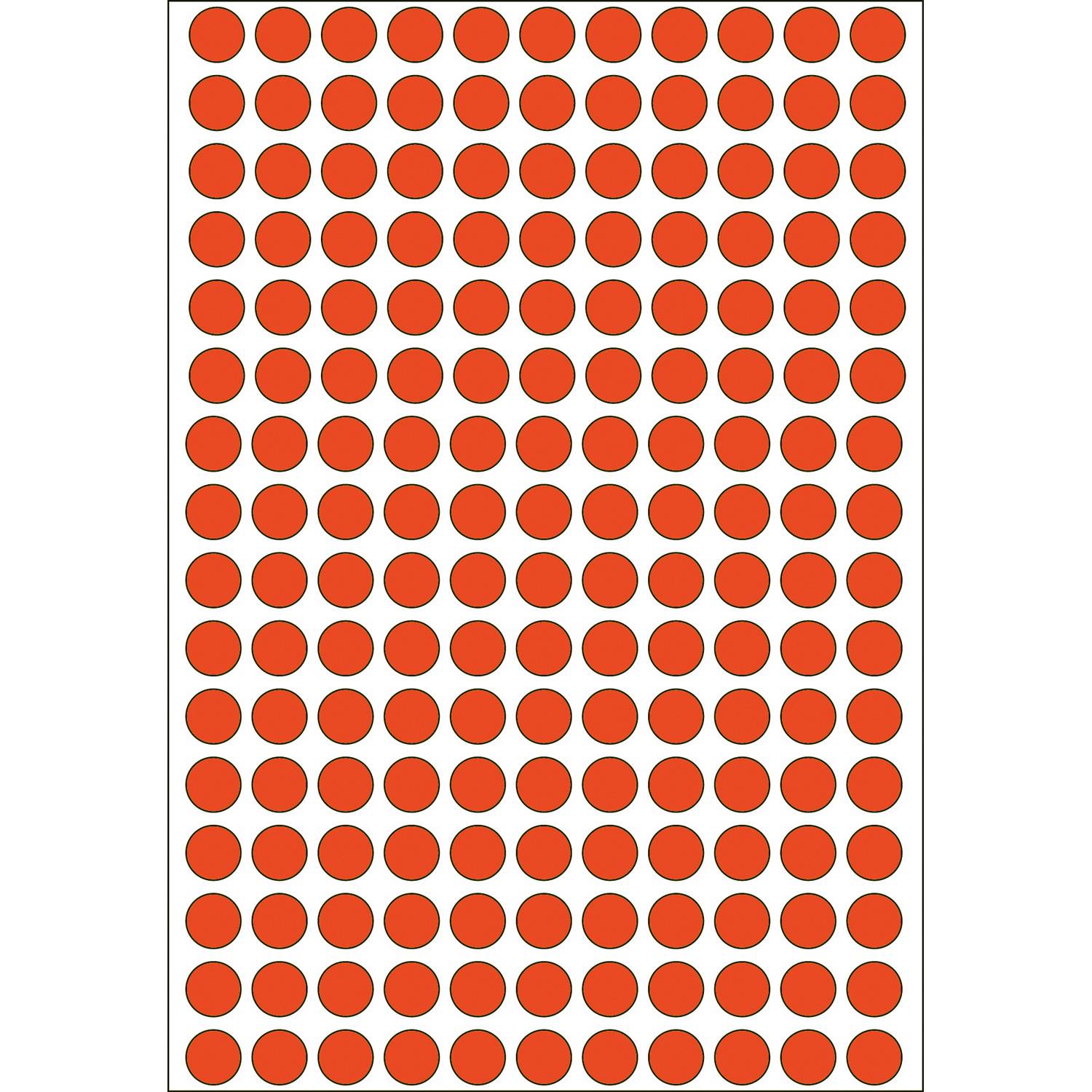 HERMA - Permanenter Klebstoff - Rot - 8 mm rund 5632 Etikett(en) (32 Bogen x 176)-7