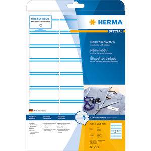 HERMA Special Name labels - Acetatseide - selbstklebend, entfernbarer Klebstoff - weiße/blaue Streifen - 63.5 x 29.6 mm-5