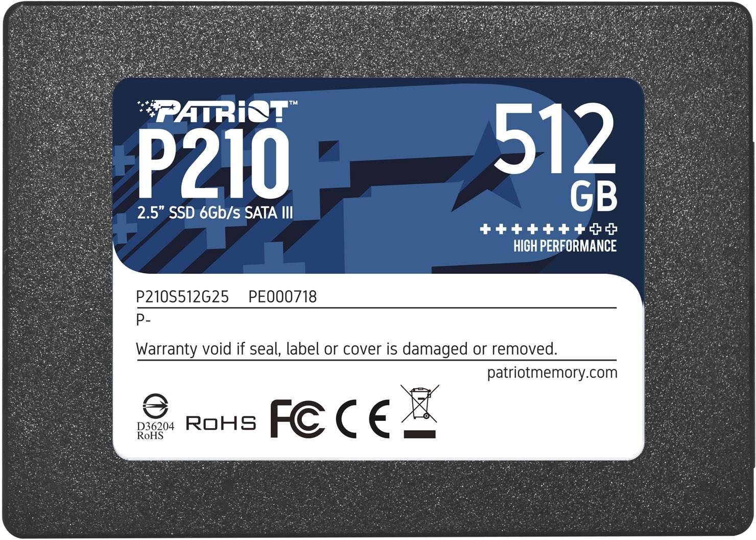 Patriot P210 - SSD - 512 GB - intern - 2.5 (6.4 cm) - SATA 6Gb/s-1