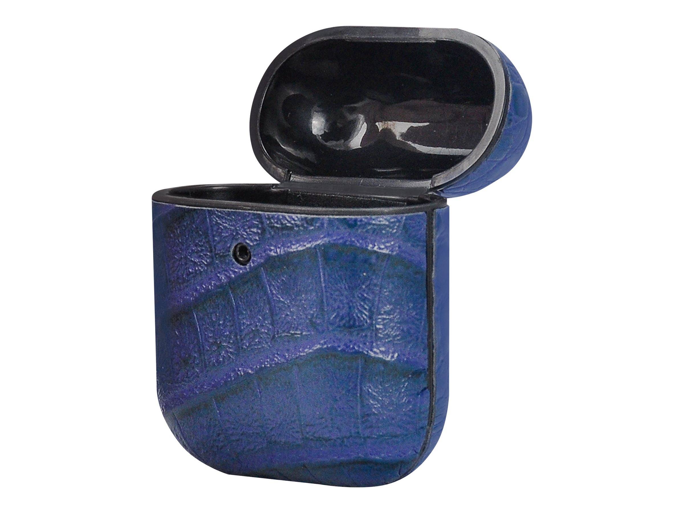 TERRATEC Air Box - Tasche für Kopfhöhrer - Polycarbonat - croco blue - für Apple AirPods (1. Generation, 2. Generation)-0