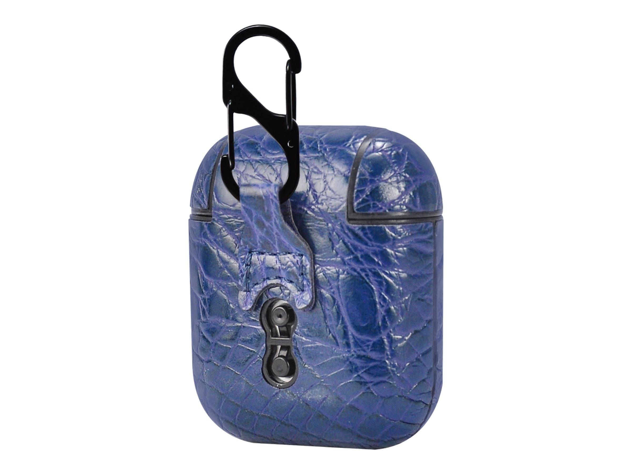 TERRATEC Air Box - Tasche für Kopfhöhrer - Polycarbonat - croco blue - für Apple AirPods (1. Generation, 2. Generation)-5