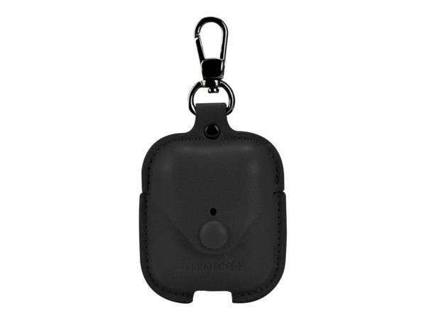 TERRATEC Air Box - Tasche für Kopfhöhrer - Polycarbonat - schwarzes Leder - für Apple AirPods (1. Generation, 2. Generat