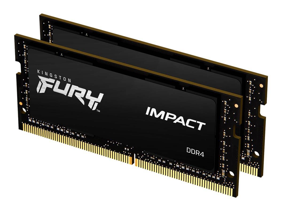 Kingston FURY Impact Laptop-Arbeitsspeicher Kit DDR4 64 GB 2 x 32 GB Non-ECC 3200 MHz 260pin SO-DIMM CL20 KF432S20IBK2/6-2