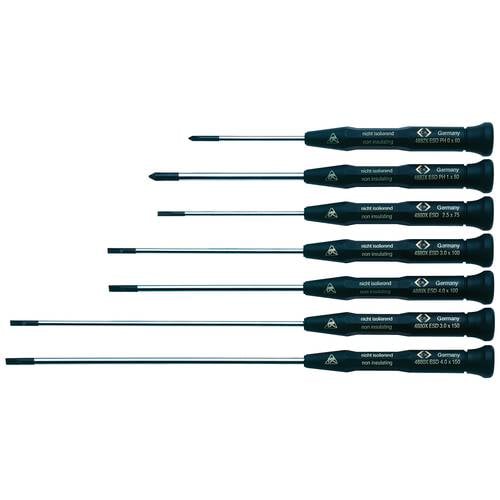 C.K ESD Schraubendreher-Set 7teilig Schlitz, Kreuzschlitz Phillips