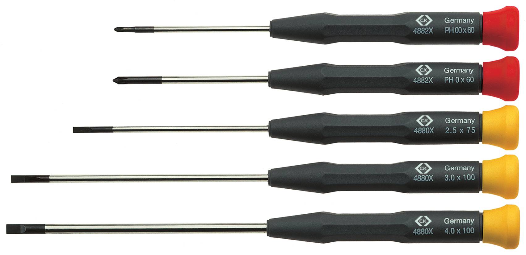 C.K Elektronik- u. Feinmechanik Schraubendreher-Set 5teilig Schlitz, Kreuzschlitz Phillips-0