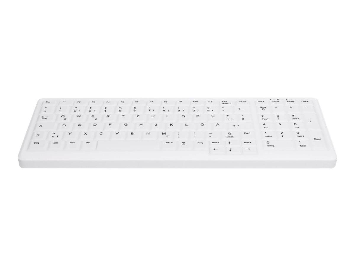 Contour Active Key AK-C7000F Medical Key Funk Hygiene-Tastatur Deutsch, QWERTZ Weiß Silikonmembran, Geeignet f. Wischdes-3