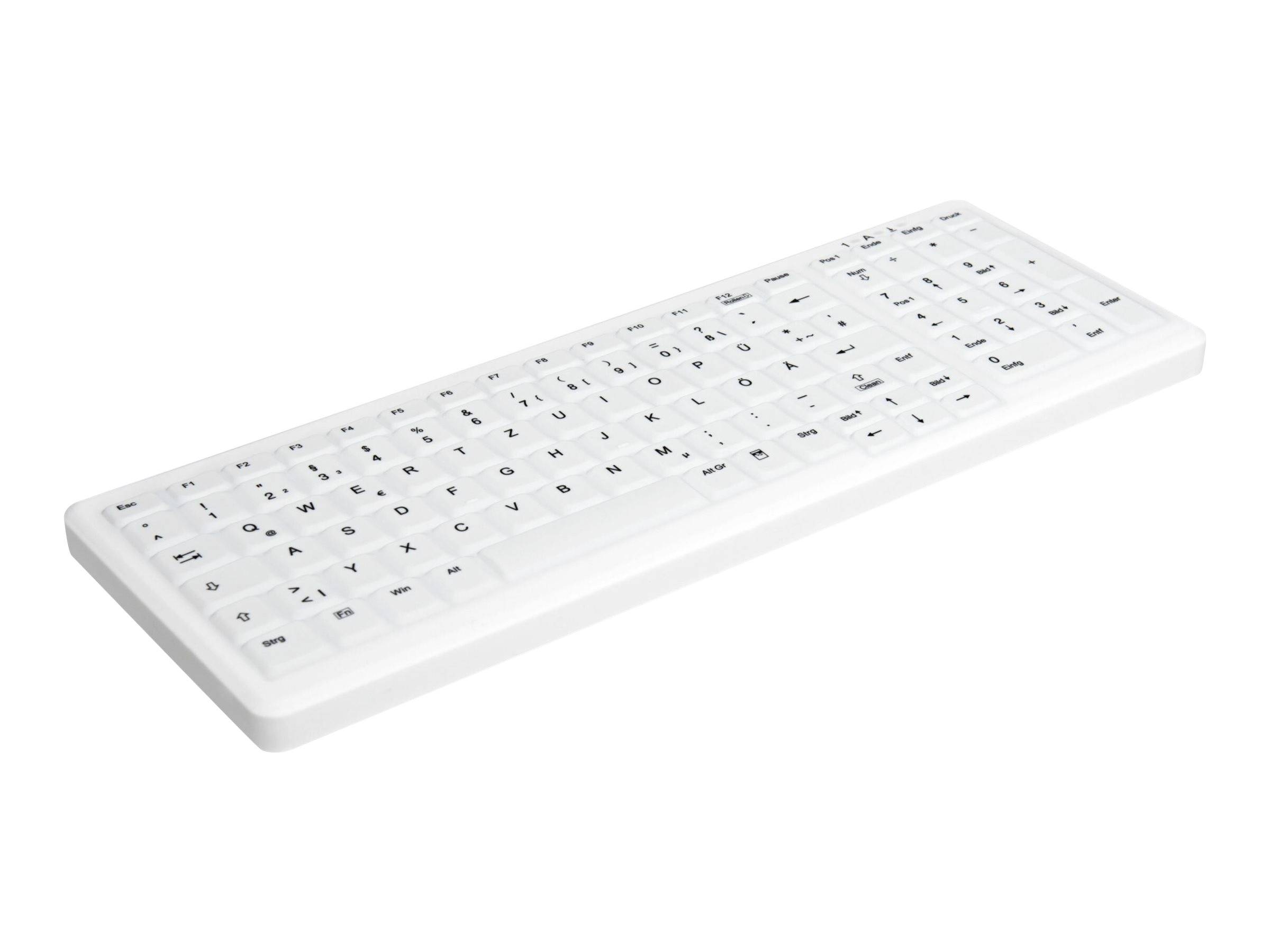 Contour Active Key AK-C7000F Medical Key Funk Hygiene-Tastatur Deutsch, QWERTZ Weiß Silikonmembran, Geeignet f. Wischdes-4