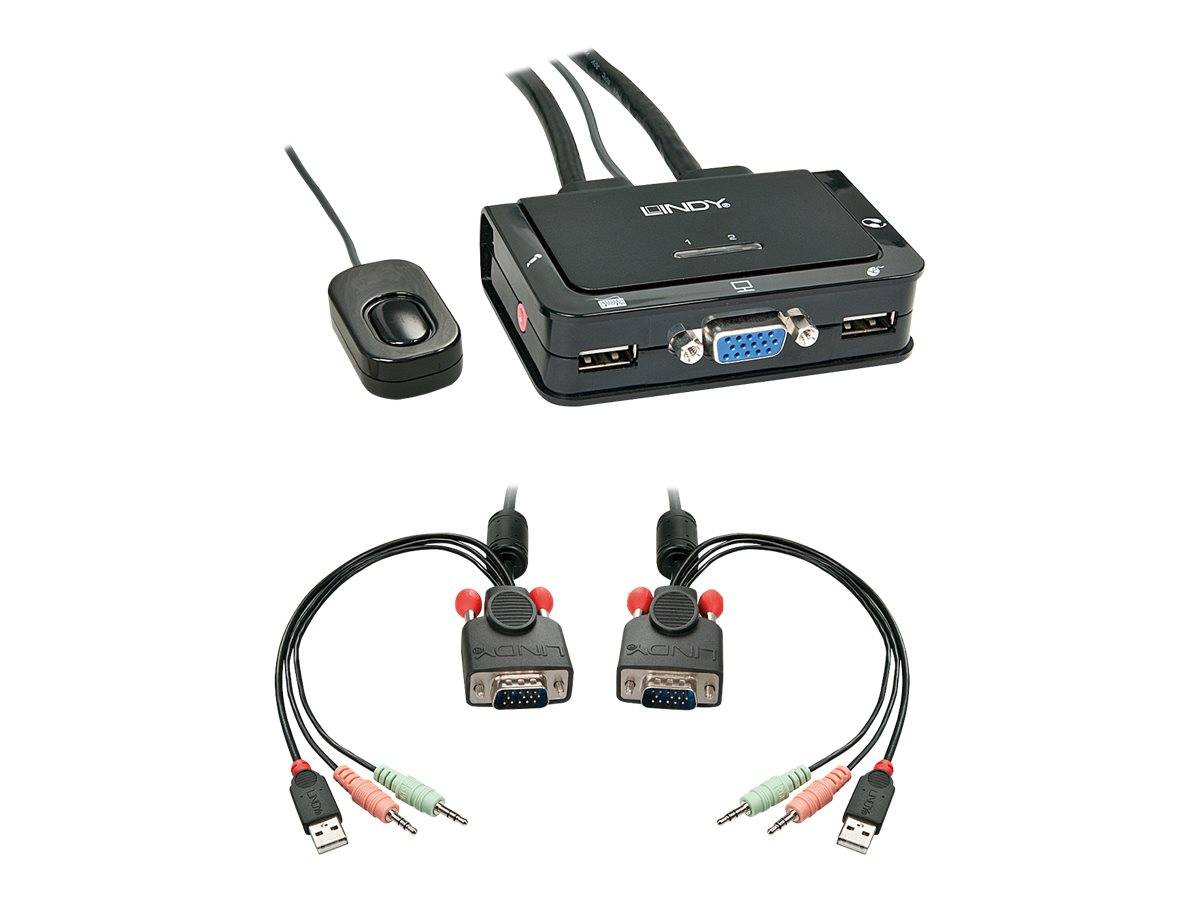 Lindy VGA KVM Switch Compact USB 2.0 Audio 2 Port-4