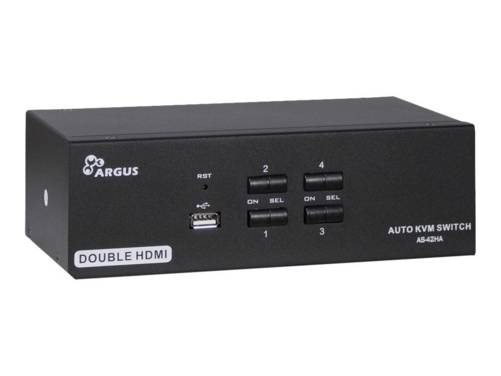 INTER-TECH - Argus KVM AS-42HA - KVM-/Audio-Switch - 4 x KVM/Audio