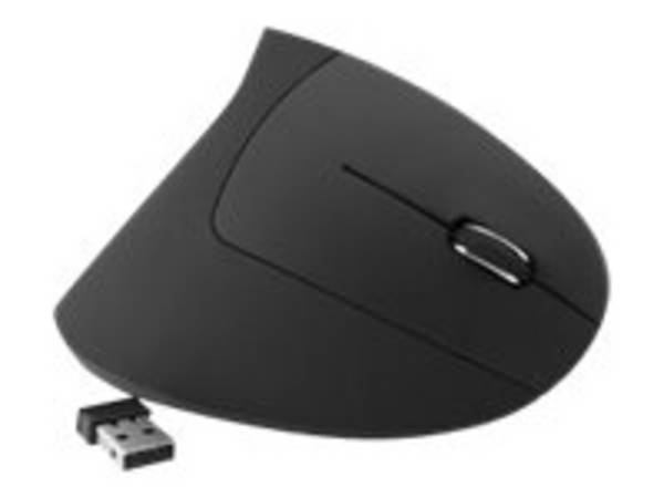 MediaRange - Vertikale Maus - ergonomisch - Für Rechtshänder - optisch - 6 Tasten - kabellos - 2.4 GHz - kabelloser Empf
