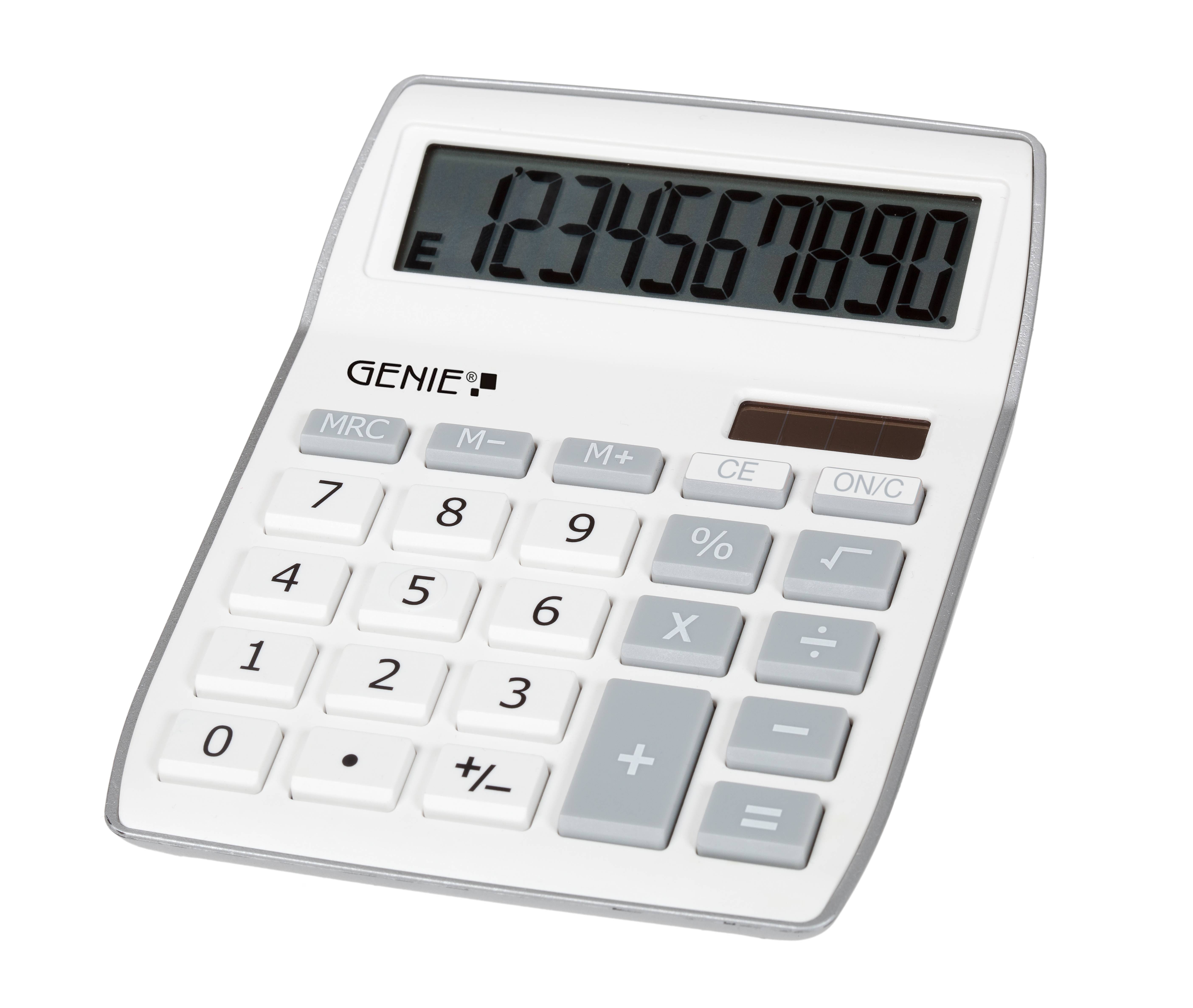 Genie 840 S, Desktop, Display-Rechner, 10 Ziffern, Display klappbar, Batterie/Solar, Grau, Weiß-0