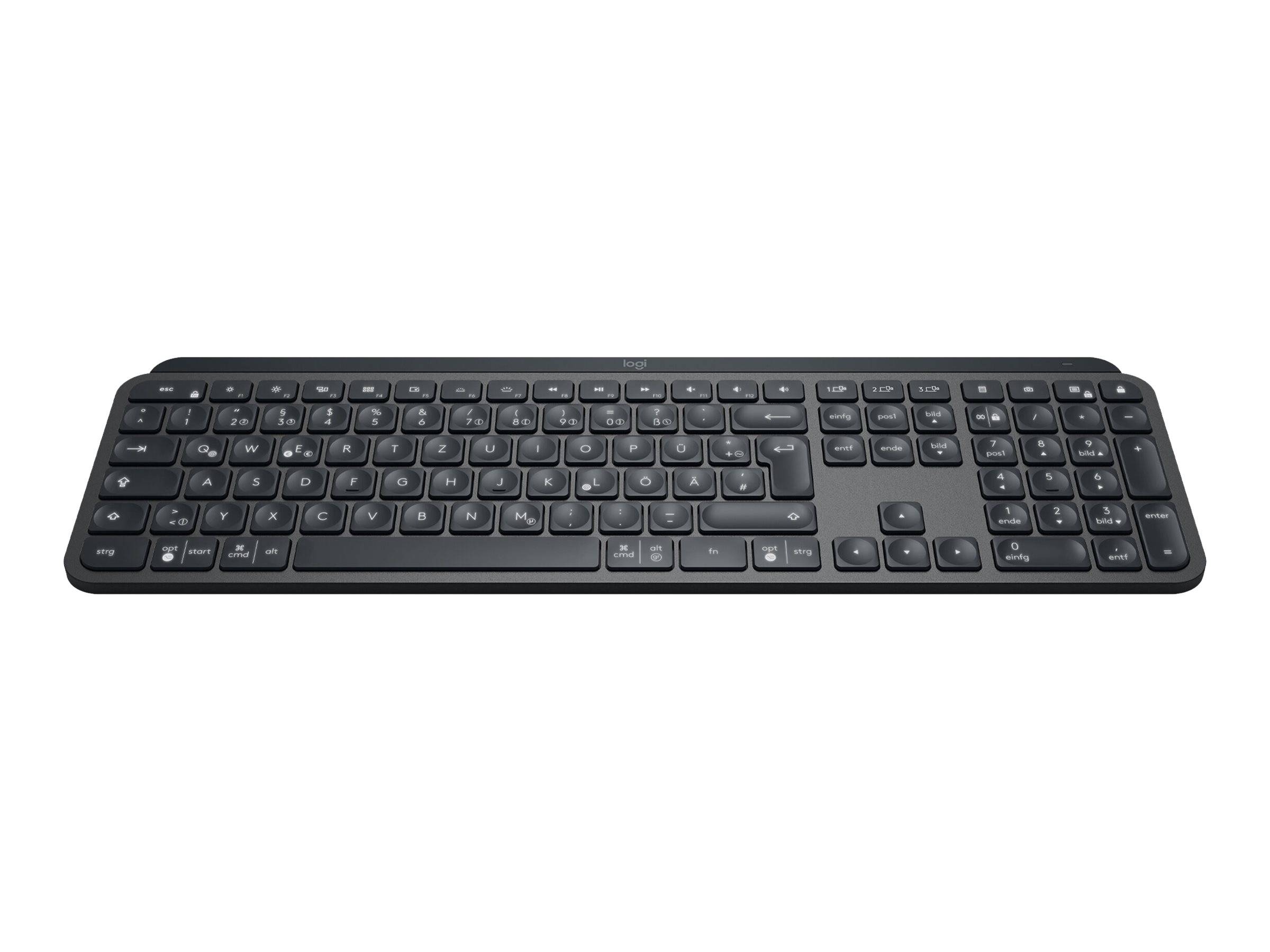 Logitech MX Keys Bluetooth® Tastatur Deutsch, QWERTZ Graphit Beleuchtet, Ergonomisch, Multipair-Funktion-5