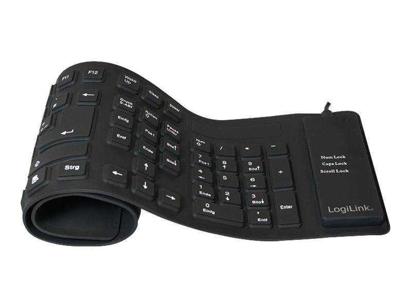 LogiLink Flexible Waterproof - Tastatur - PS/2, USB-0