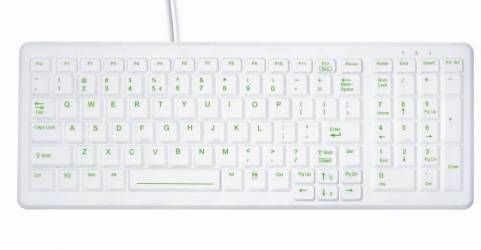 Contour Active Key AK-C7000F Medical Key USB Hygiene-Tastatur Deutsch, QWERTZ Weiß Geeignet f. Wischdesinfektion nach DG-4