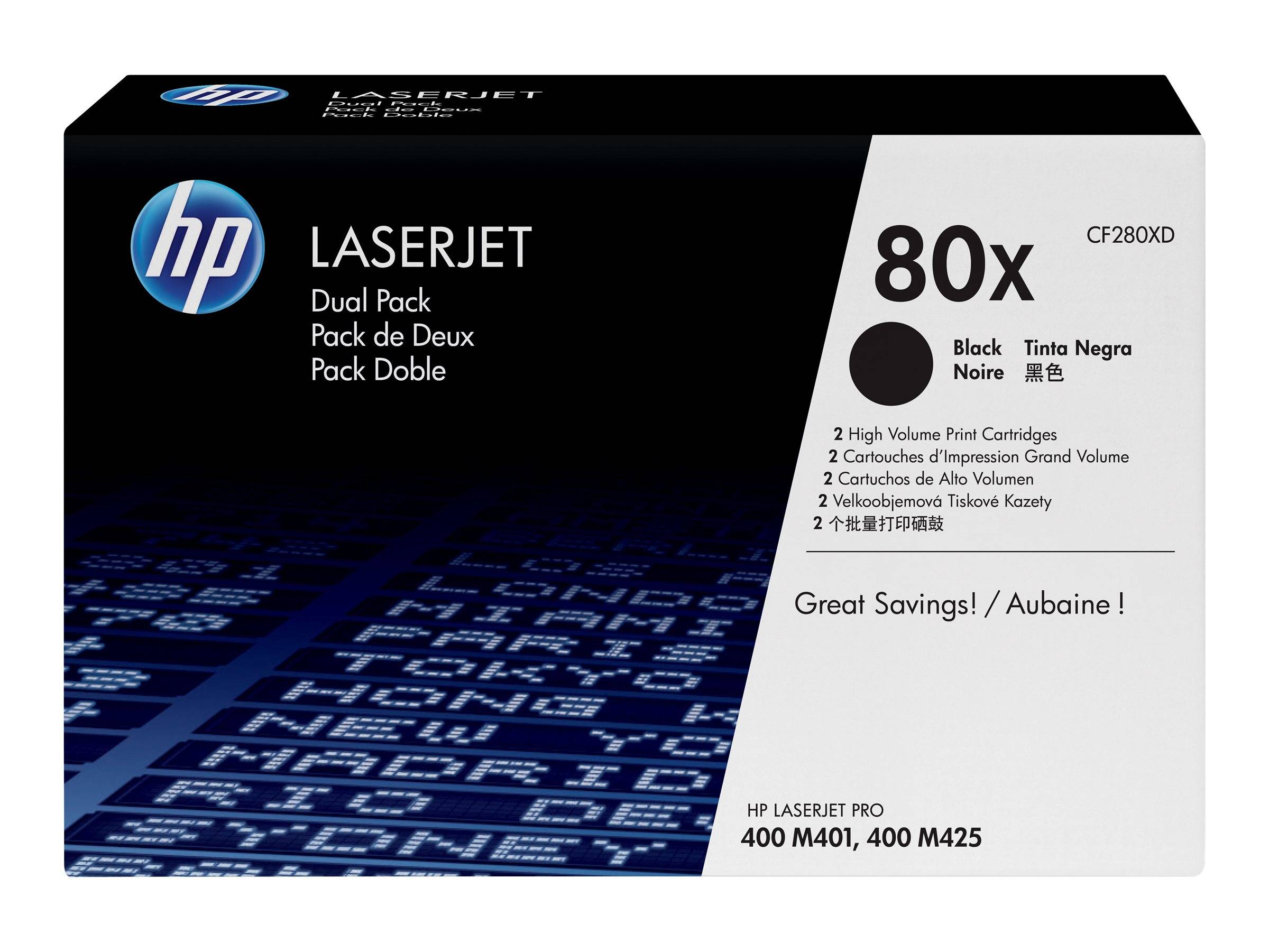 HP 80X - 2er-Pack - Hohe Ergiebigkeit - Schwarz - original - LaserJet - Tonerpatrone (CF280XD)-4