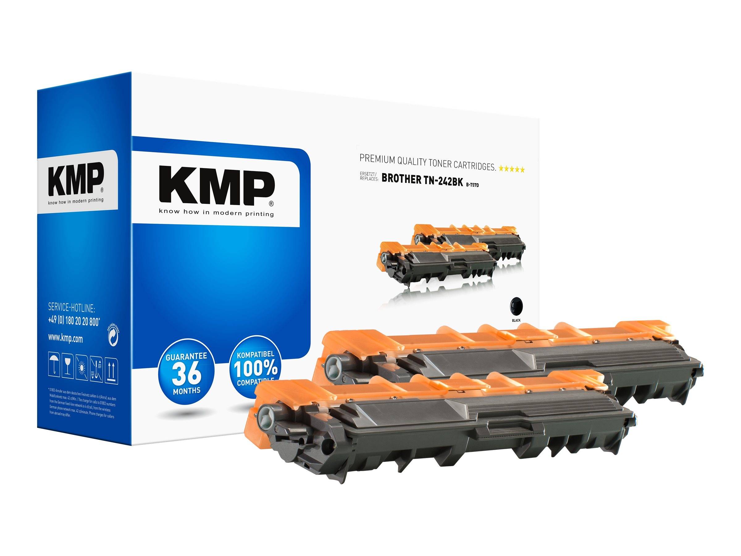 KMP DOUBLEPACK B-T57D - 2er-Pack - Schwarz - kompatibel - Tonerpatrone (Alternative zu: Brother TN242BK)-0