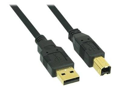 InLine® USB 2.0 Kabel, A an B, schwarz, Kontakte gold, 2m-6