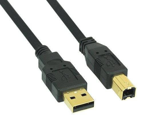 InLine® USB 2.0 Kabel, A an B, schwarz, Kontakte gold, 2m-7