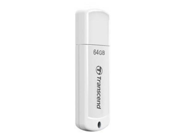 Transcend JetFlash 370 - USB-Flash-Laufwerk - 64 GB - USB 2.0 - weiß
