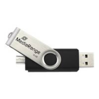 MEDIARANGE MR932 - USB-Flash-Laufwerk - 32 GB - USB 2.0 / micro USB - Schwarz/Si-0