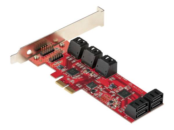 StarTech.com PCIe SATA Controller Karte - 10 Port SATA 3 Erweiterungskarte/Kontroller - 6Gbit/s - Full- und Low-Profile