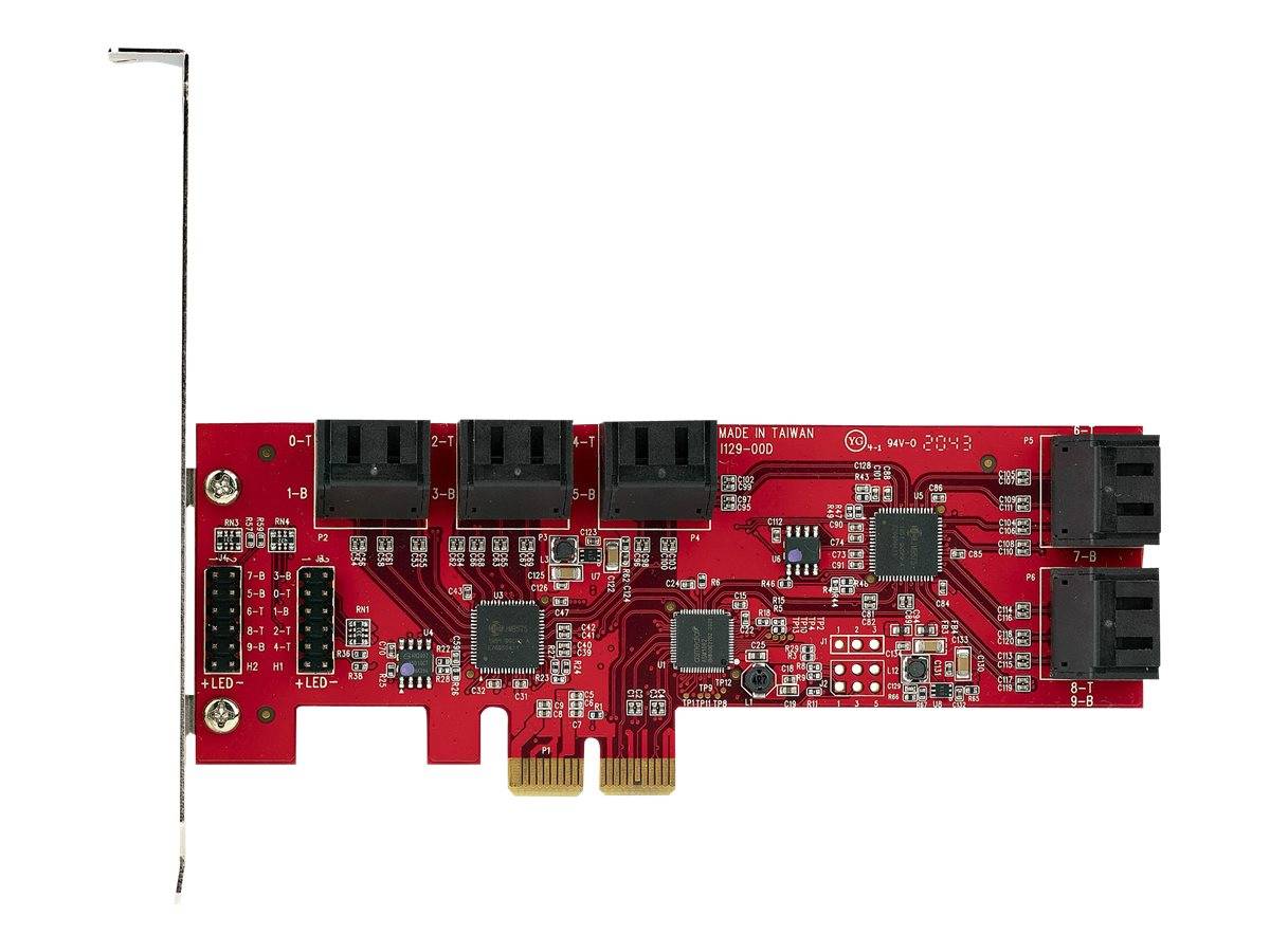 StarTech.com PCIe SATA Controller Karte - 10 Port SATA 3 Erweiterungskarte/Kontroller - 6Gbit/s - Full- und Low-Profile-3