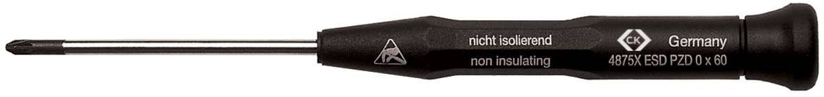 C.K T4875X ESD 1 ESD Kreuzschlitz-Schraubendreher PZ 1 Klingenlänge: 80 mm DIN EN 61340-2