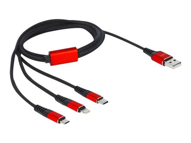 Delock 3 in 1 - Kabel nur zum Laden - USB männlich zu Lightning, 24 pin USB-C männlich-0
