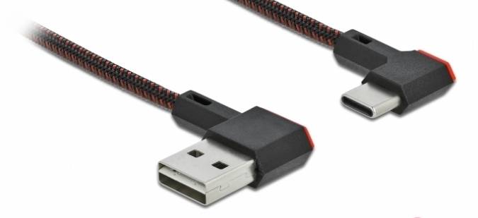 Delock Easy - USB-Kabel - USB (M) links/rechts abgewinkelt, umkehrbar zu 24 pin USB-C (M)-5