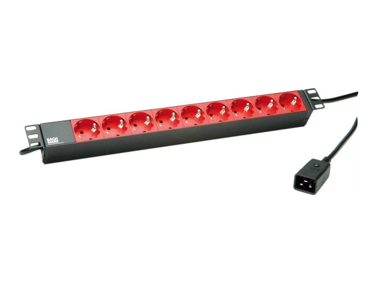 BACHMANN 19" Steckdosenleiste 9x Schutzkontakt C20-Stecker, schwarz-3
