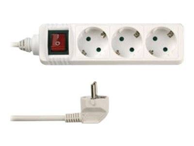 Tischsteckdose 3fl., 5KS Sch, ws, 1,4 m REV - Artikel: 4008297123514-0