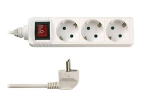 Tischsteckdose 3fl., 5KS Sch, ws, 1,4 m REV - Artikel: 4008297123514